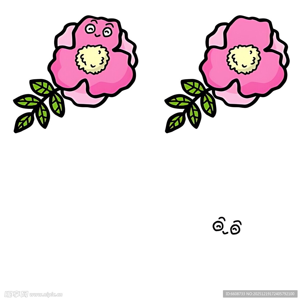 两朵粉色花朵图案设计