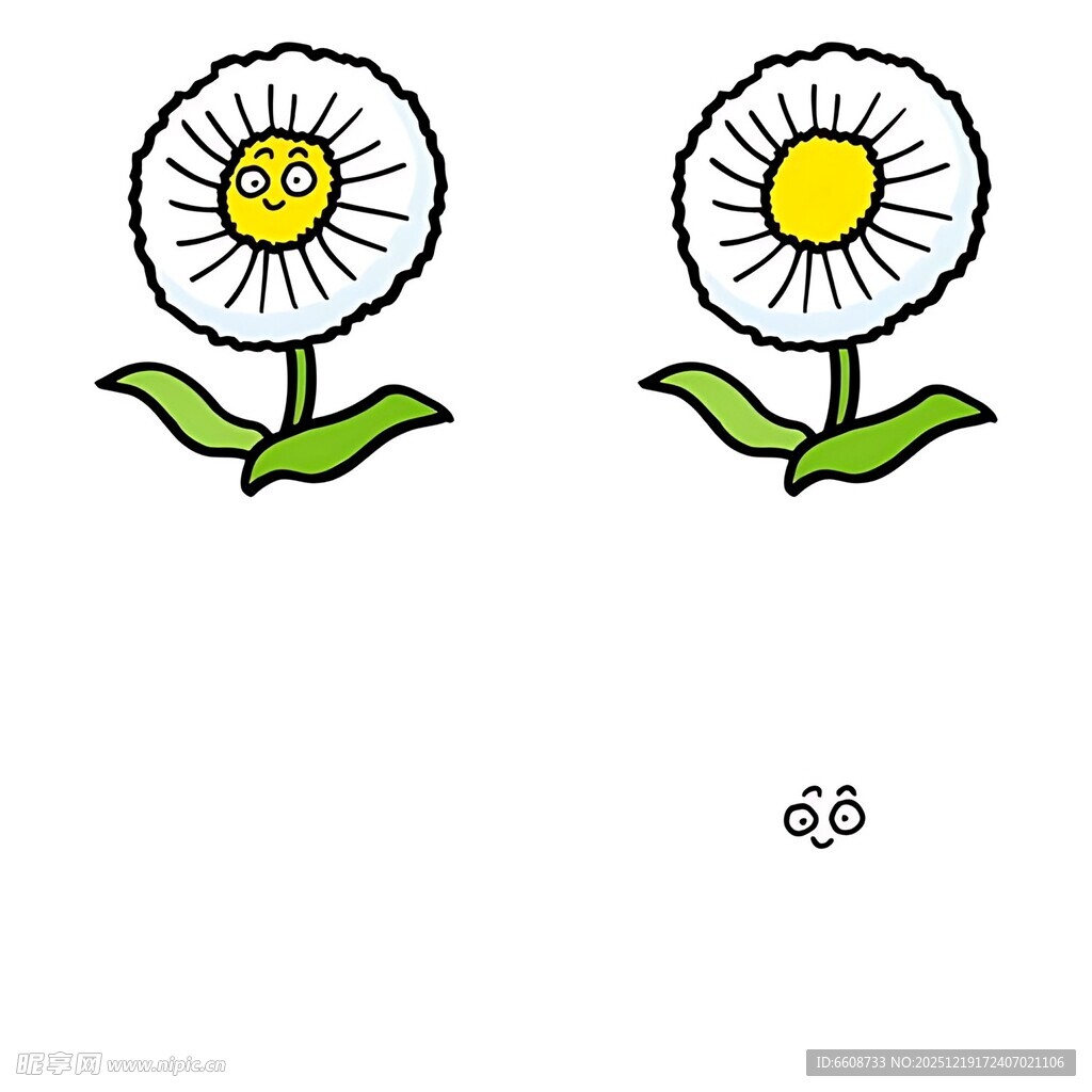 两朵手绘小花图案