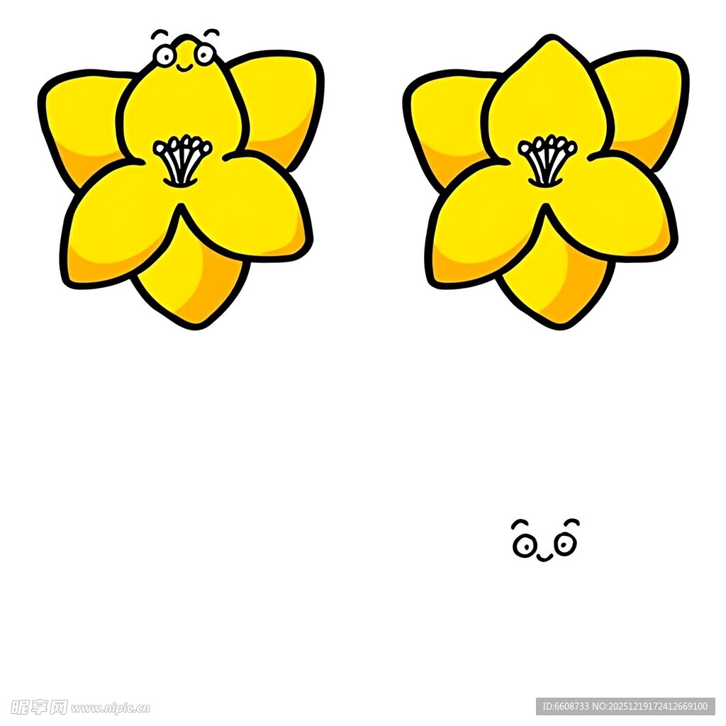 黄色花朵耳环设计图