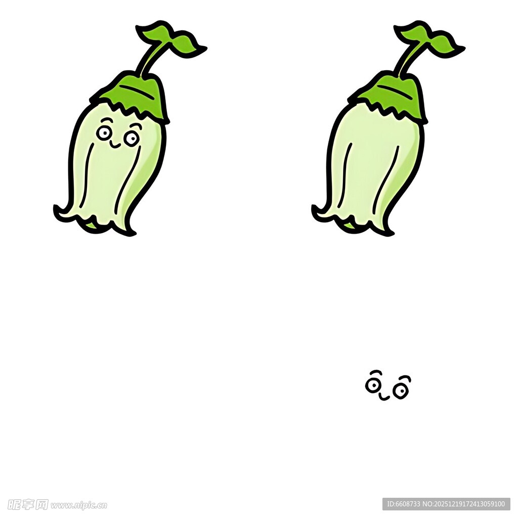 卡通风格的蔬菜表情插画