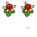 草莓绿叶耳环设计图