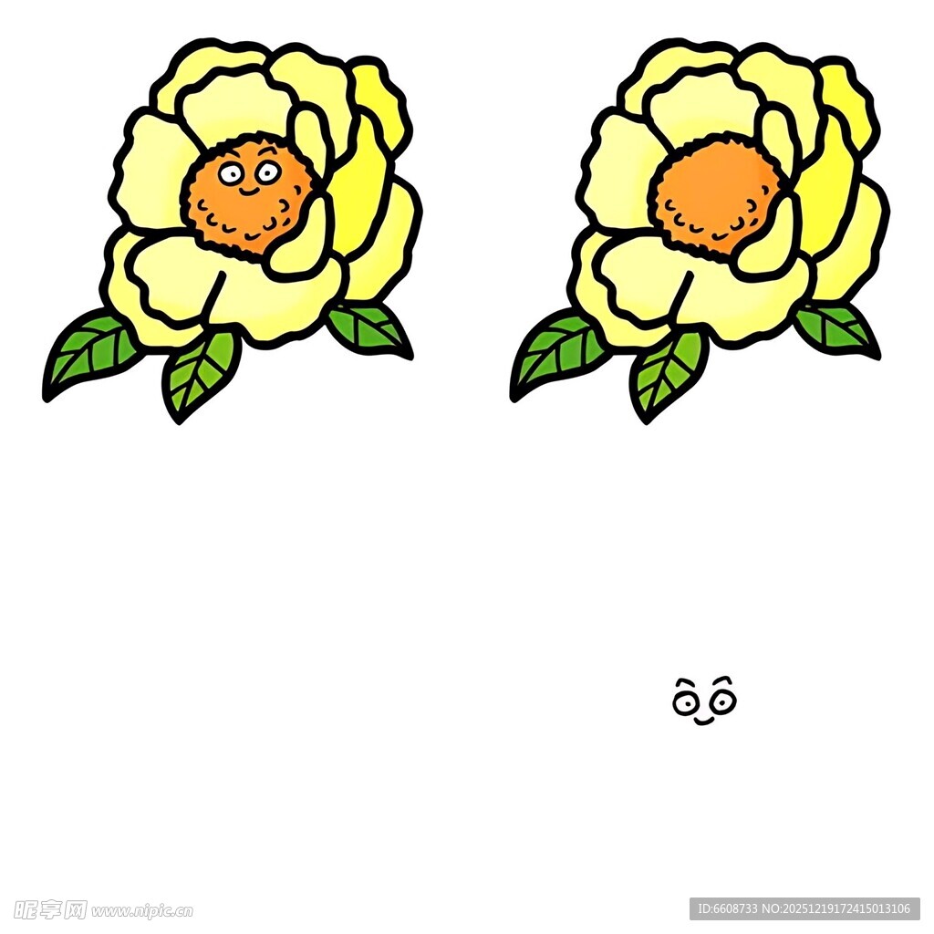 两朵黄色花朵插画