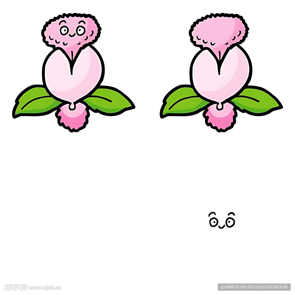 卡通粉色花朵图案设计