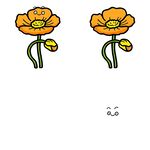 两朵卡通风格橙色小花