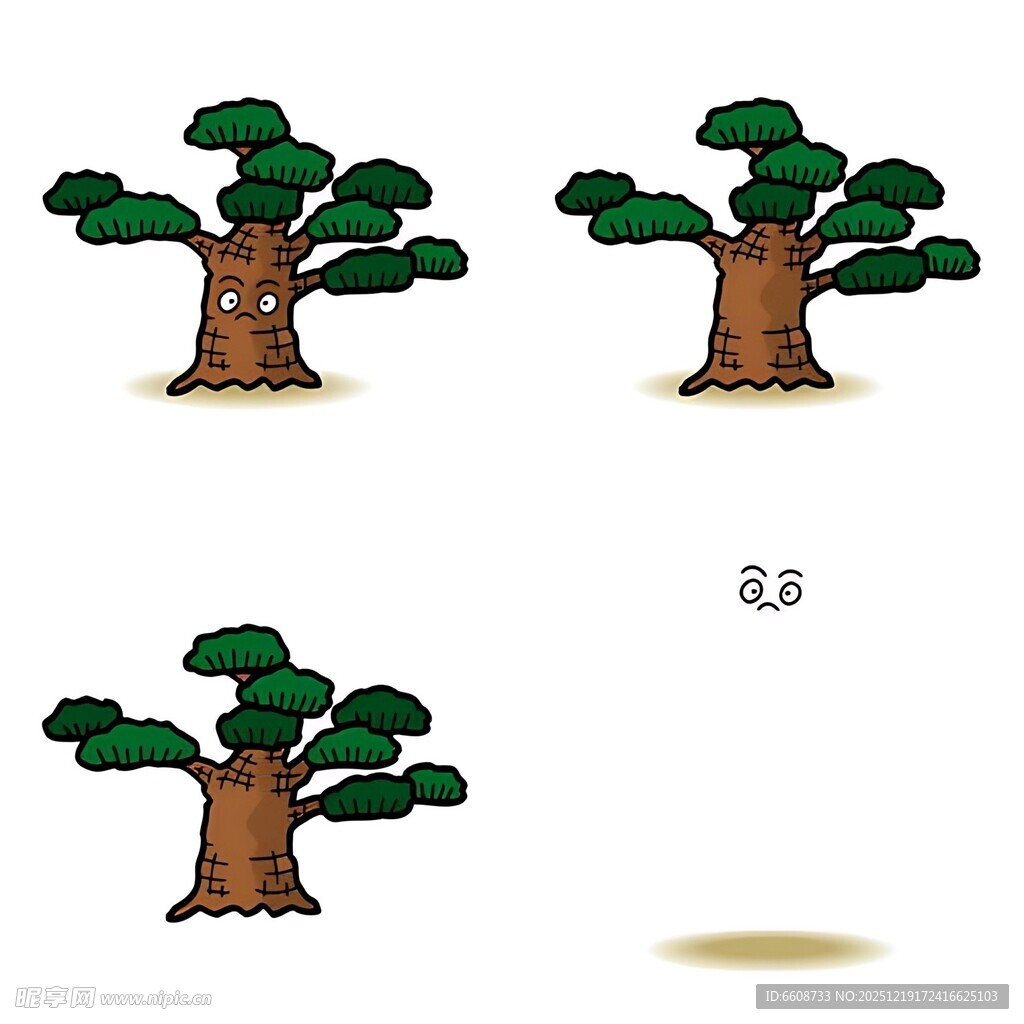 卡通风格树木动画素材