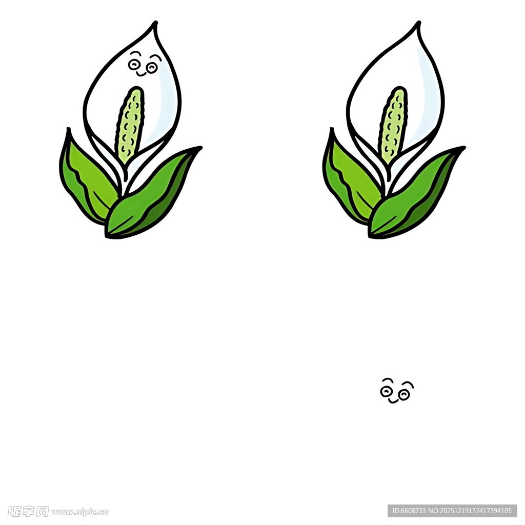 简约手绘百合花图案设计