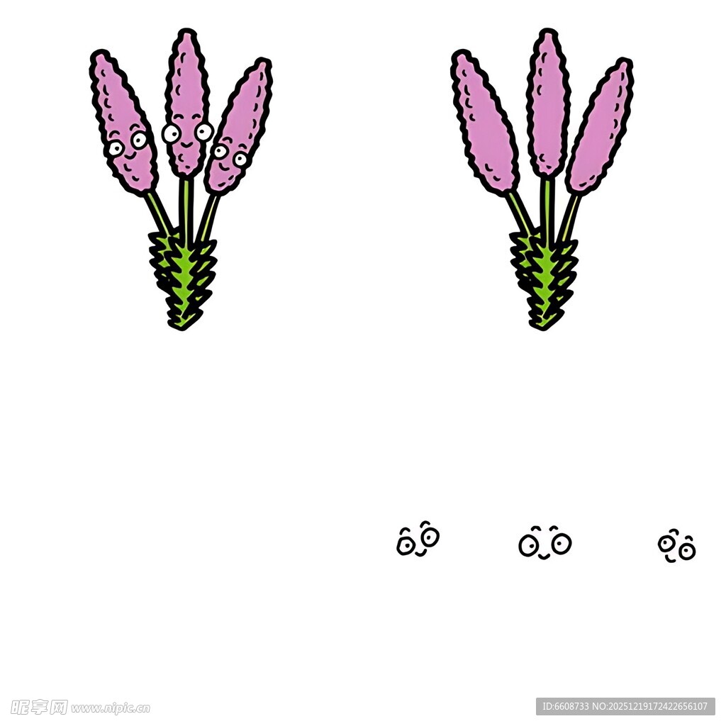 紫色花朵图案设计元素