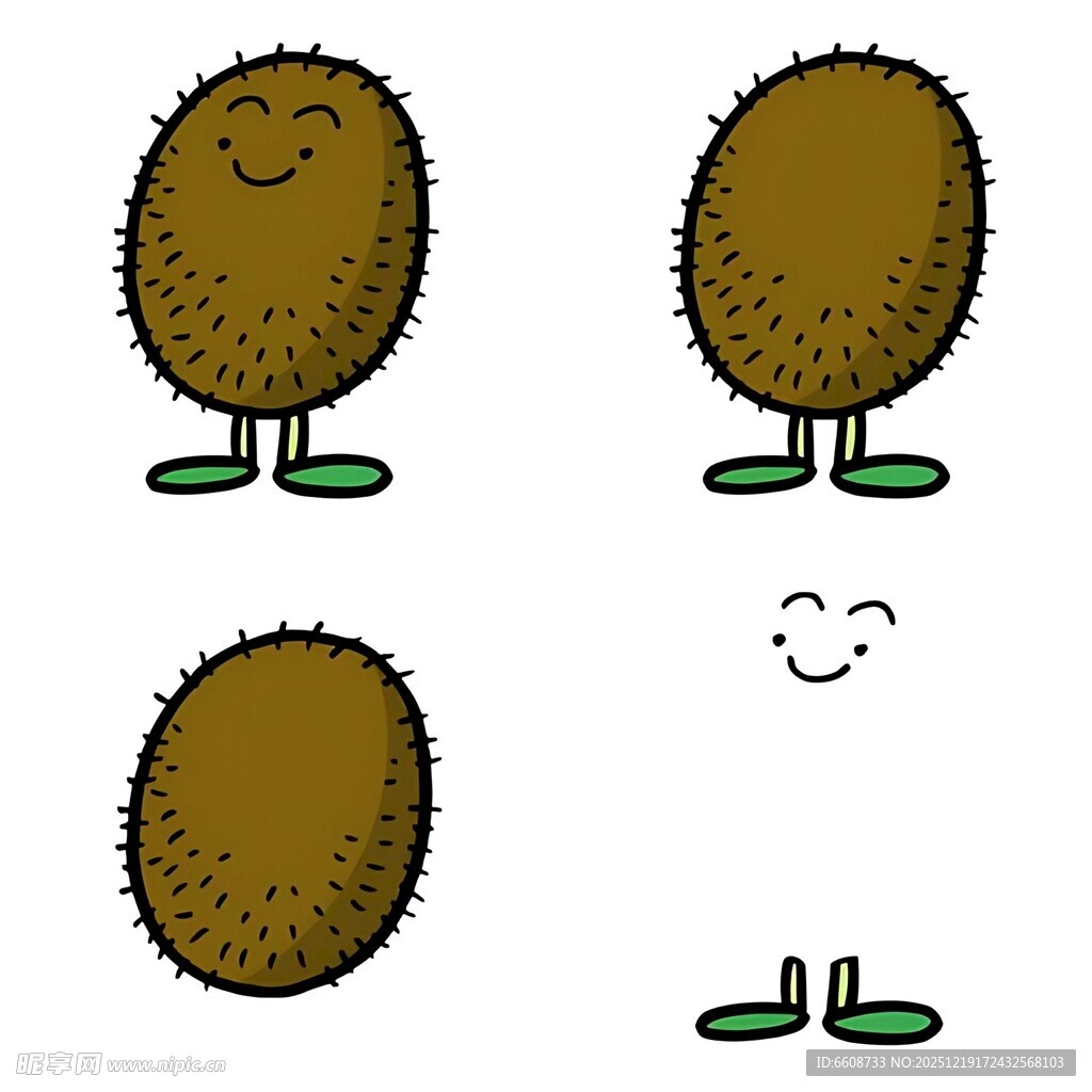 可爱猕猴桃卡通形象展示