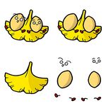 银杏叶卡通形象绘制过程