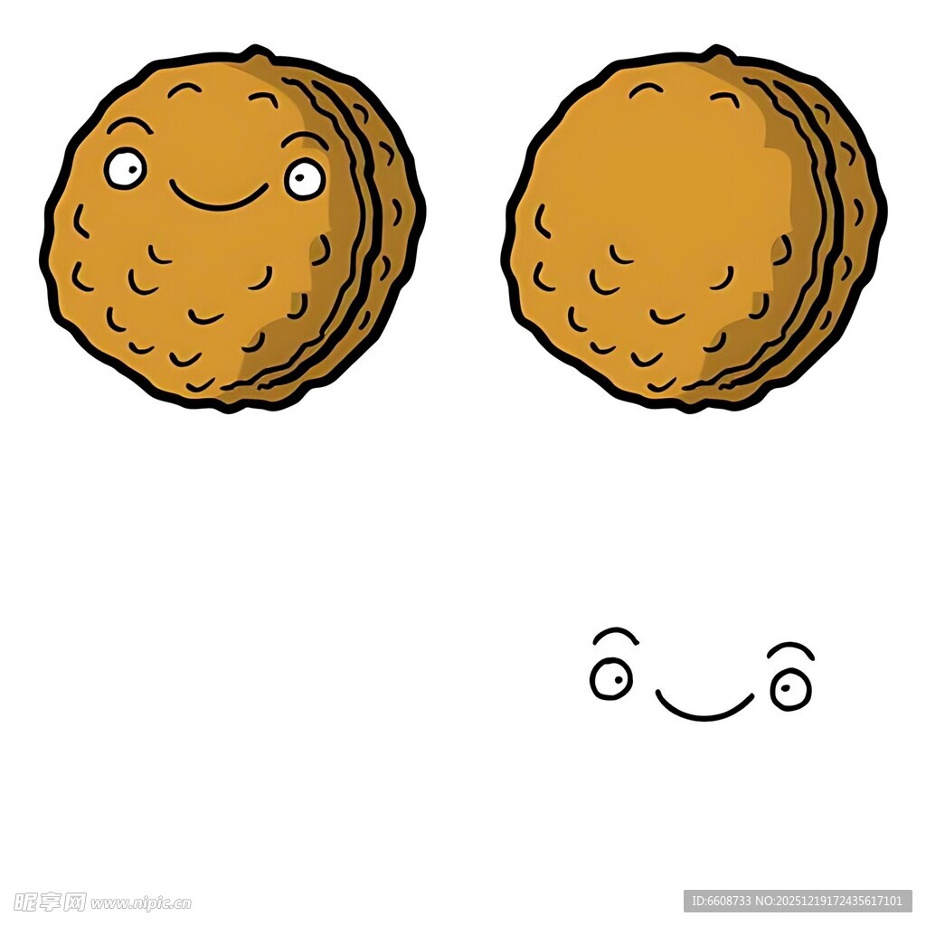 微笑的卡通饼干