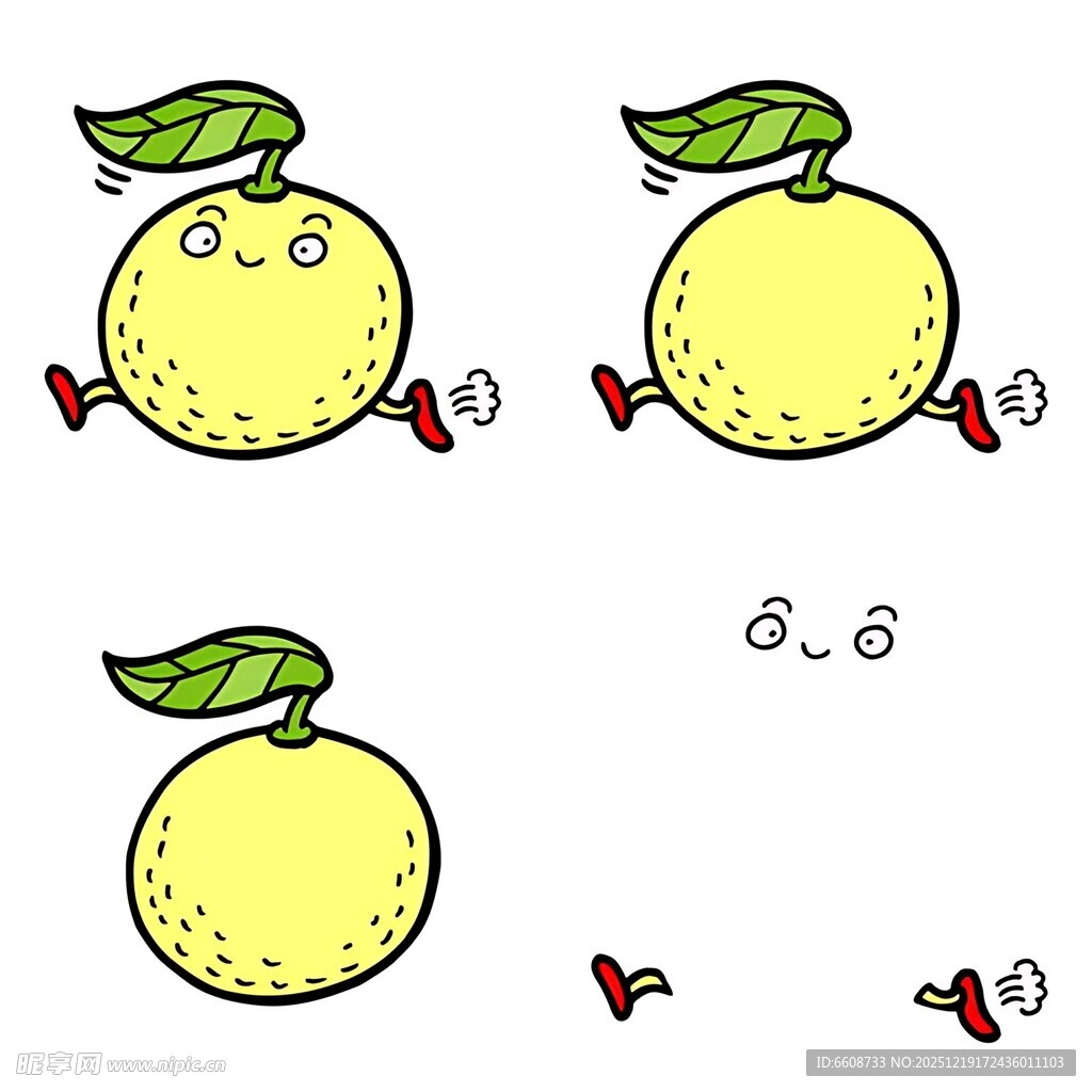 柠檬卡通形象的动态变化