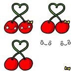 可爱樱桃爱心图案设计