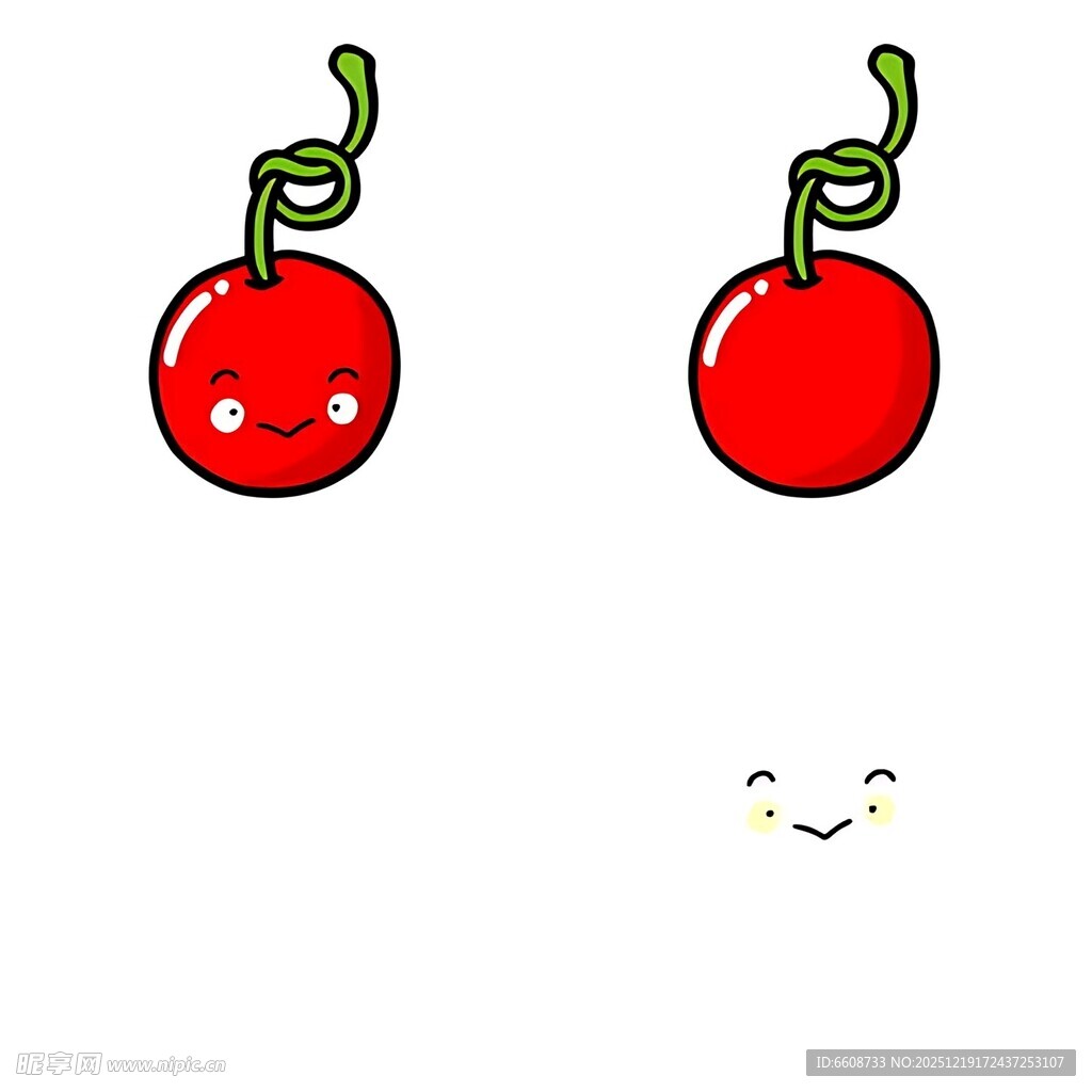 可爱樱桃耳环图案设计