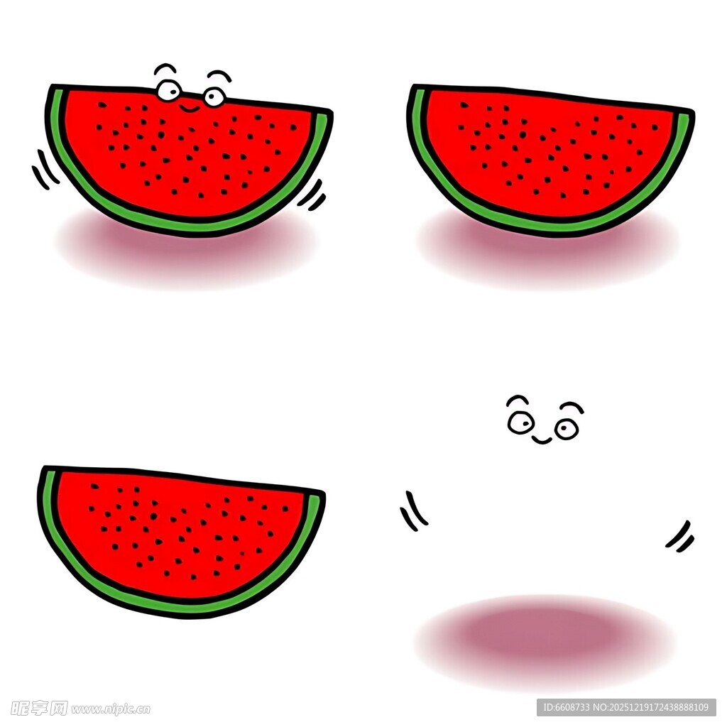 西瓜切块动态效果展示