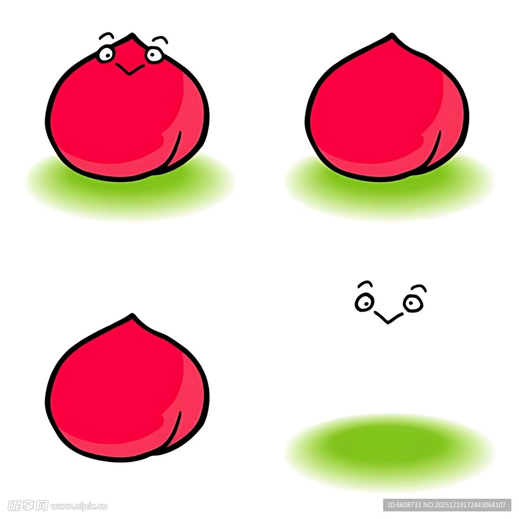 可爱桃子表情动态效果展示