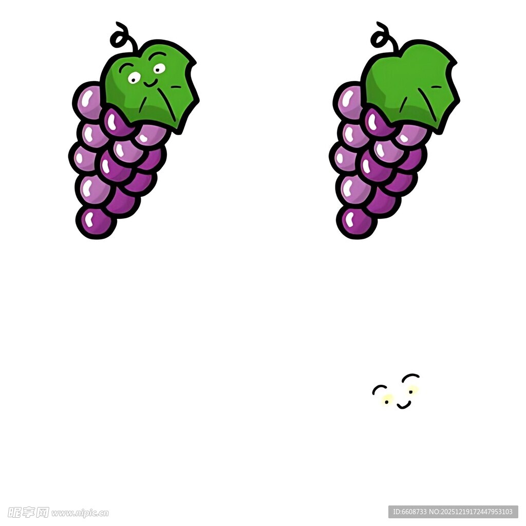 紫色葡萄插画图案