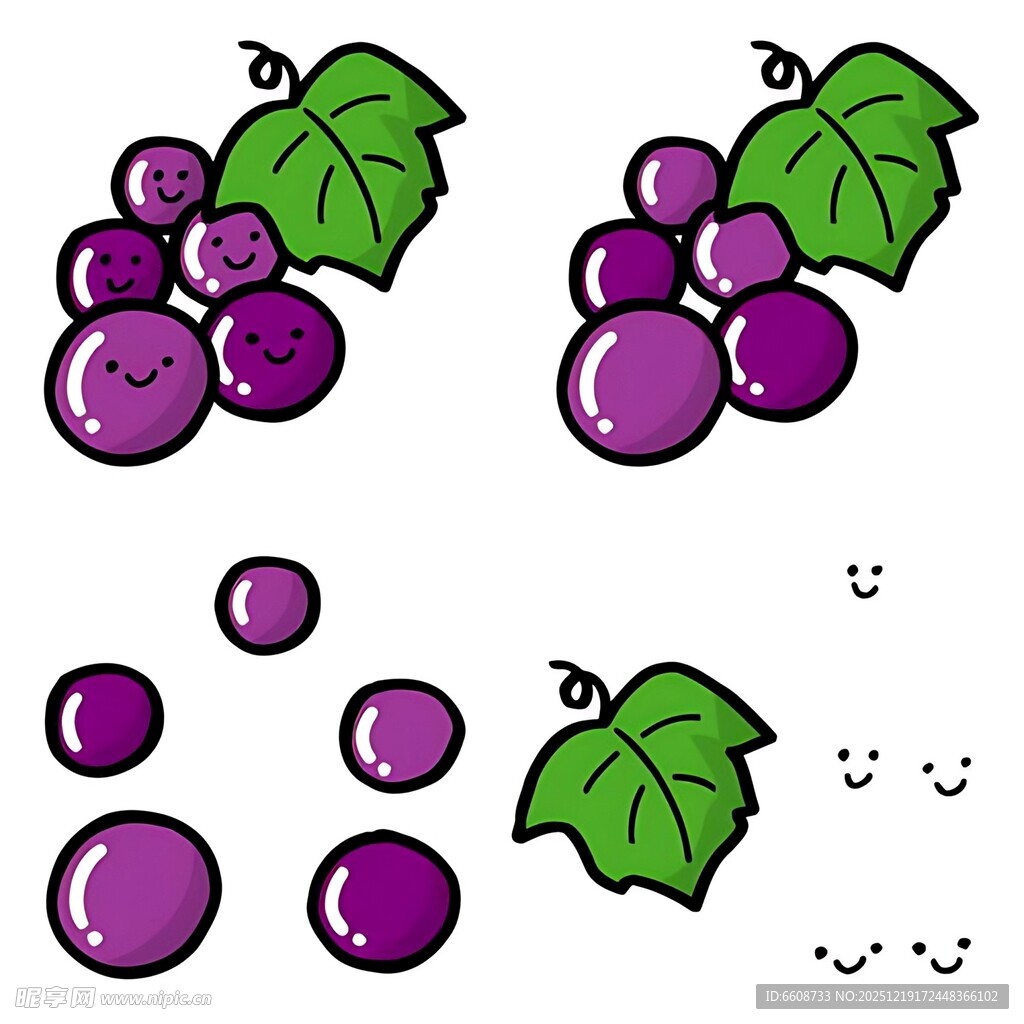 卡通葡萄插画