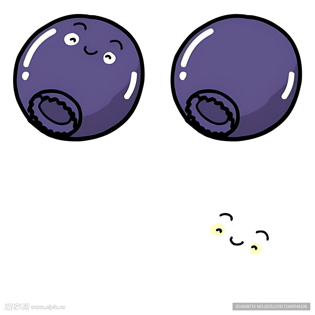 紫色卡通眼球与表情符号