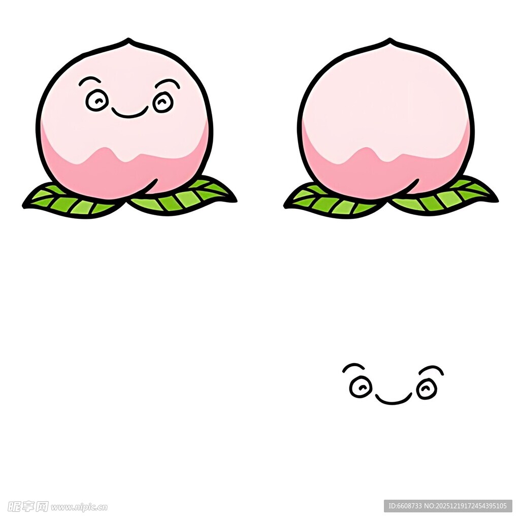 可爱桃子表情插画