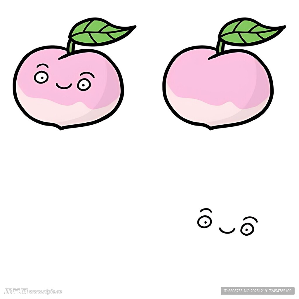 可爱卡通桃子表情图