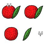 可爱拟人化荔枝插画
