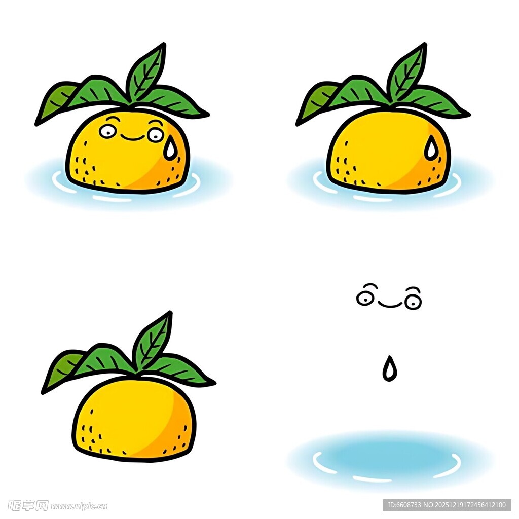 可爱柠檬表情变化过程