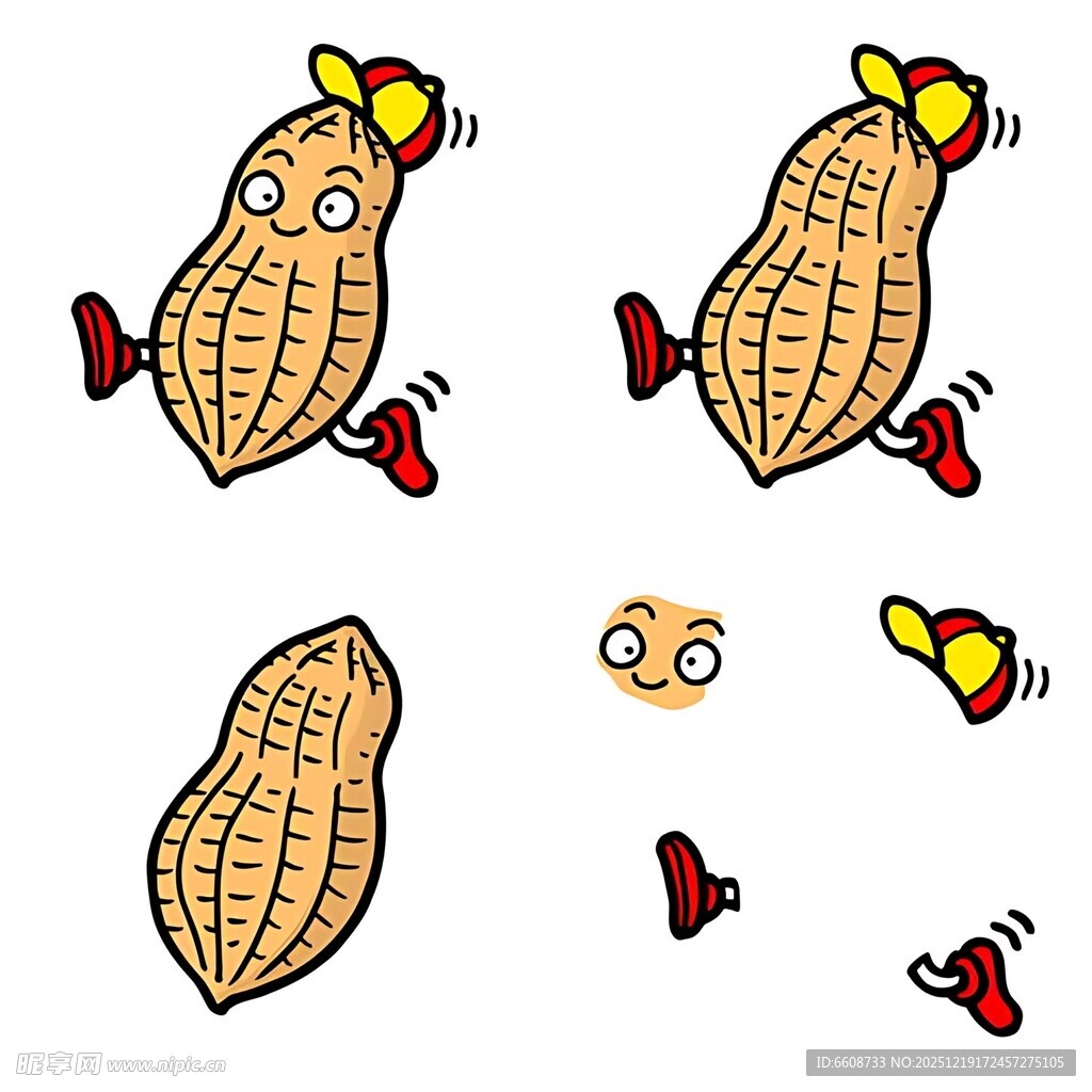 花生卡通形象的趣味动态