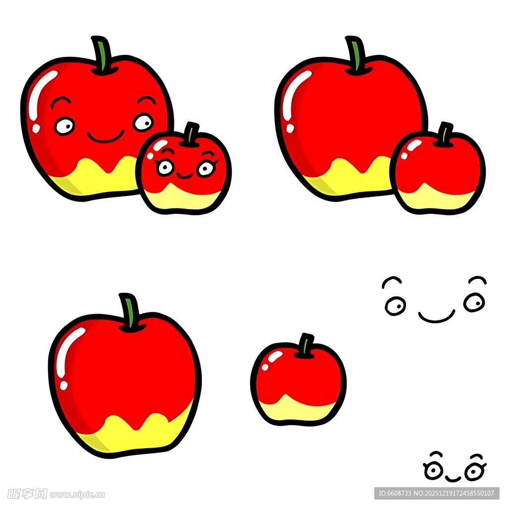 可爱卡通苹果表情图案