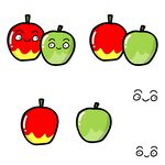 可爱苹果表情插画