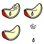 苹果切片滴落汁水画面