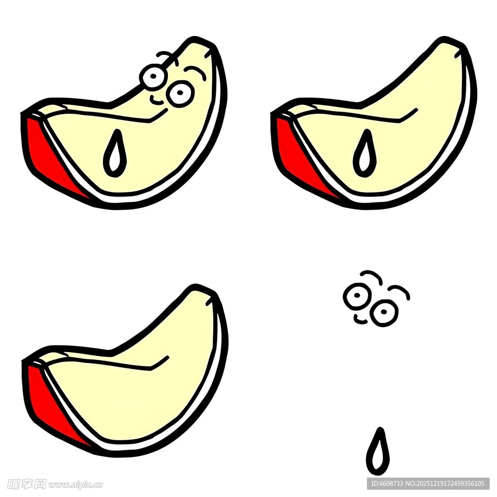 苹果切片滴落汁水画面