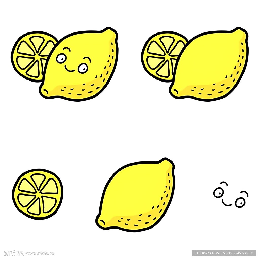 可爱卡通柠檬表情集合