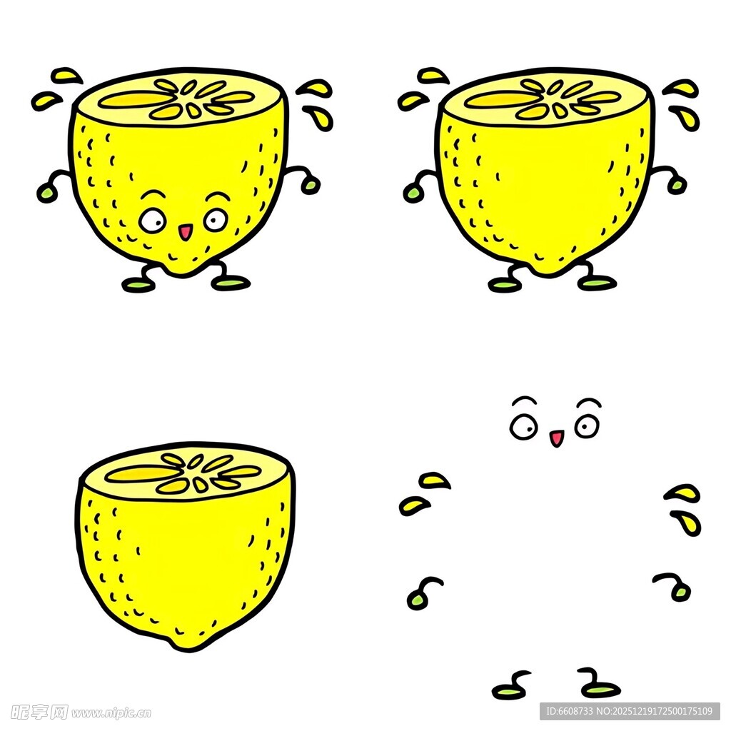 可爱柠檬表情动态分解图