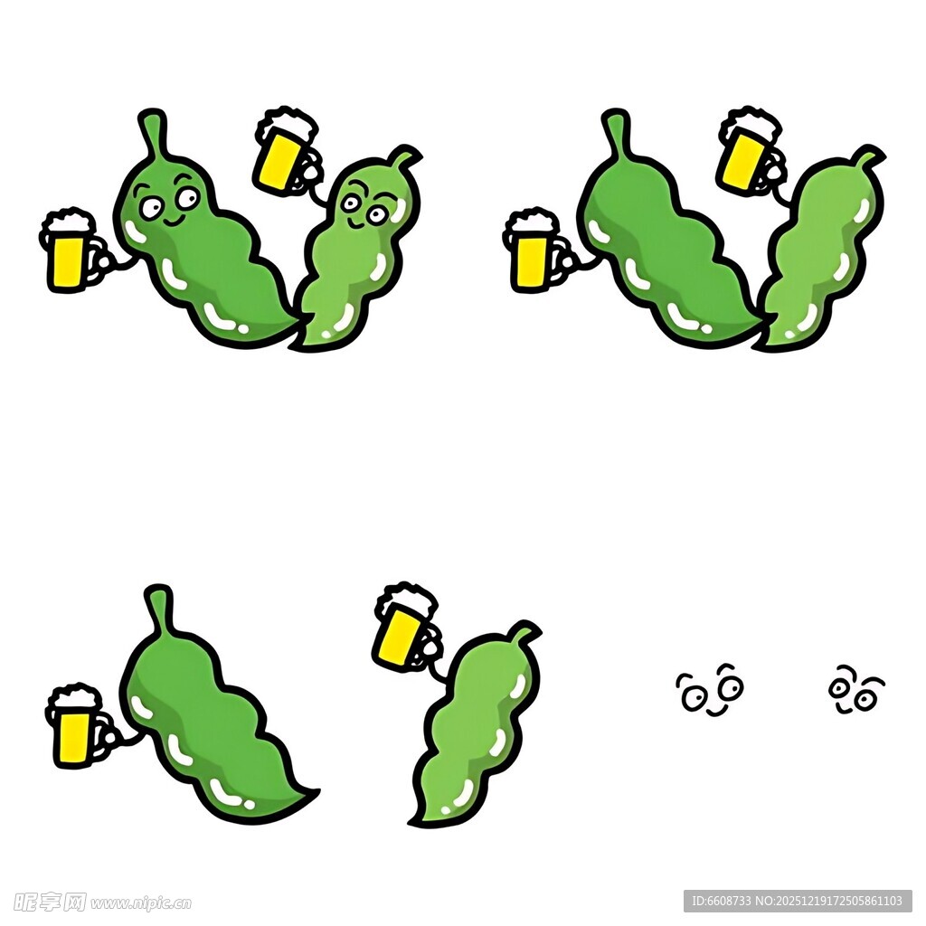 豌豆与啤酒的趣味场景