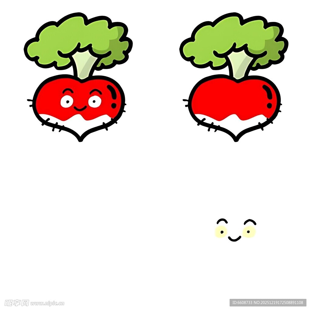 可爱萝卜与笑脸