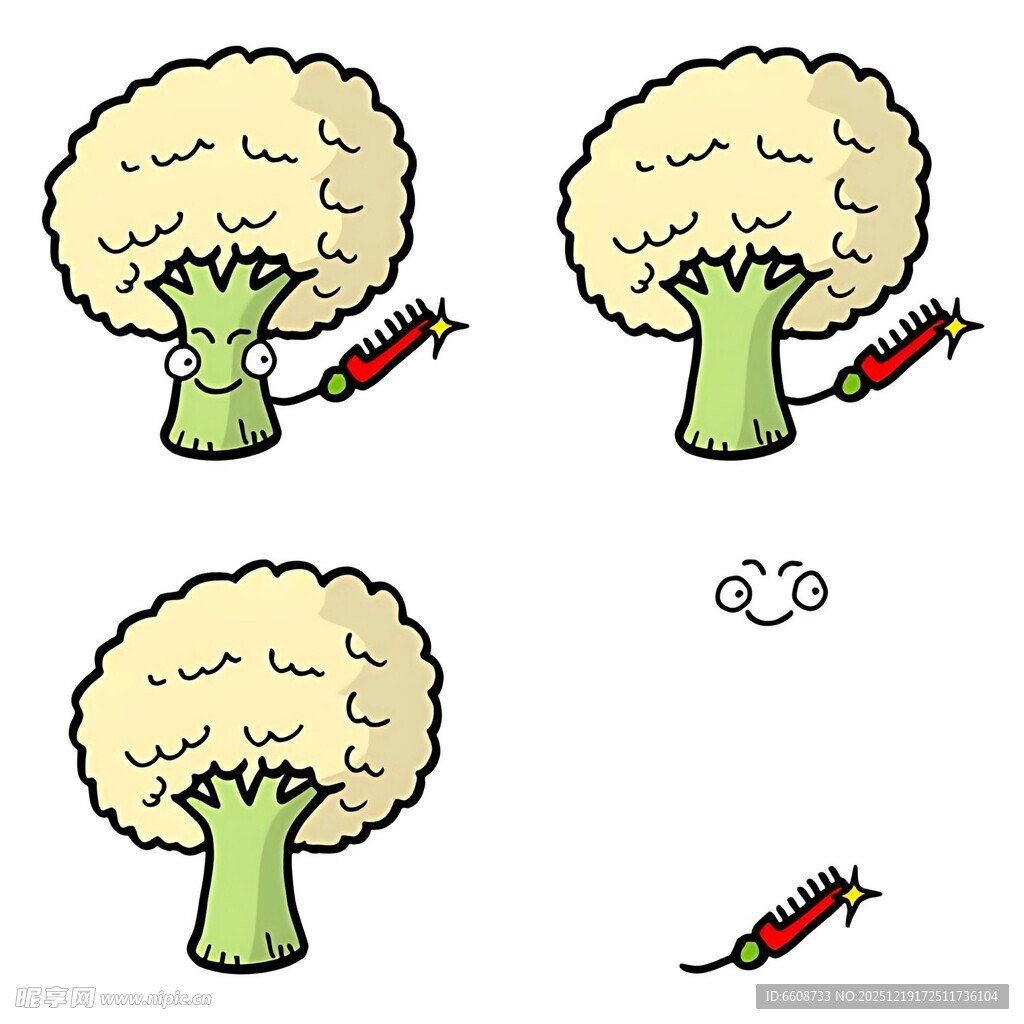 西兰花与虫子的互动场景