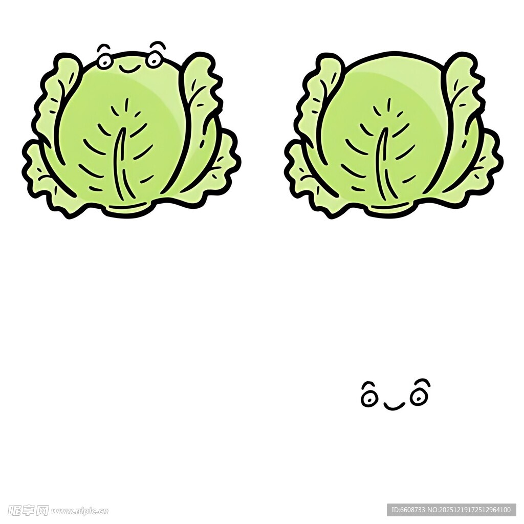 可爱卡通卷心菜插画