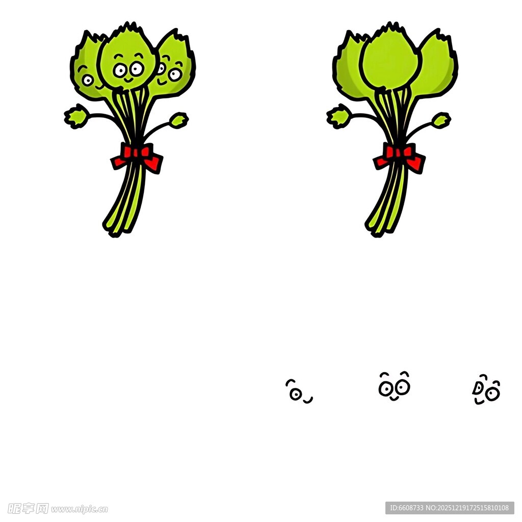 可爱绿叶卡通耳环设计图