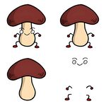 可爱蘑菇的趣味表情变化