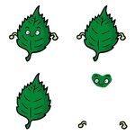 叶子卡通形象拆分绘制过程