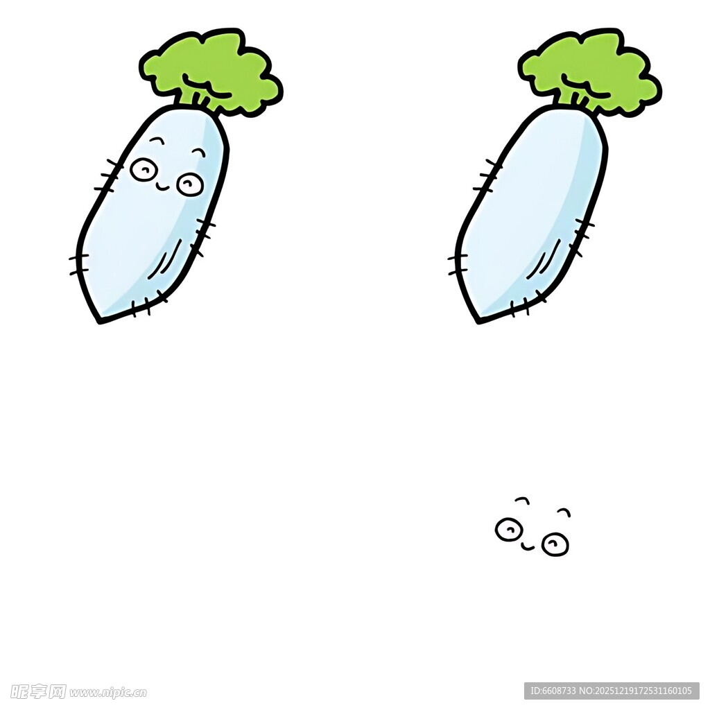 可爱卡通萝卜表情插画