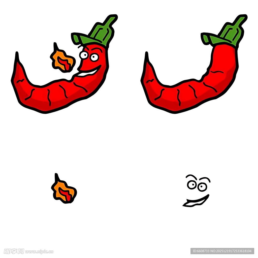 可爱辣椒表情插画