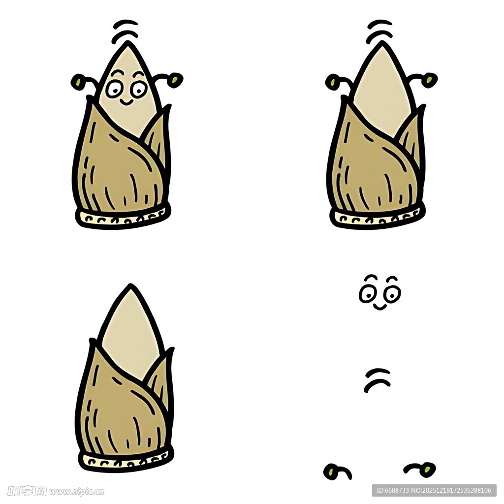 卡通竹笋表情变化图