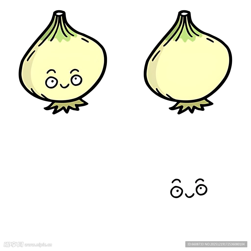可爱表情洋葱插画