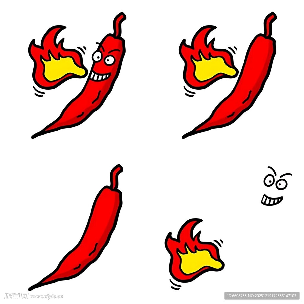 卡通辣椒表情图案集合
