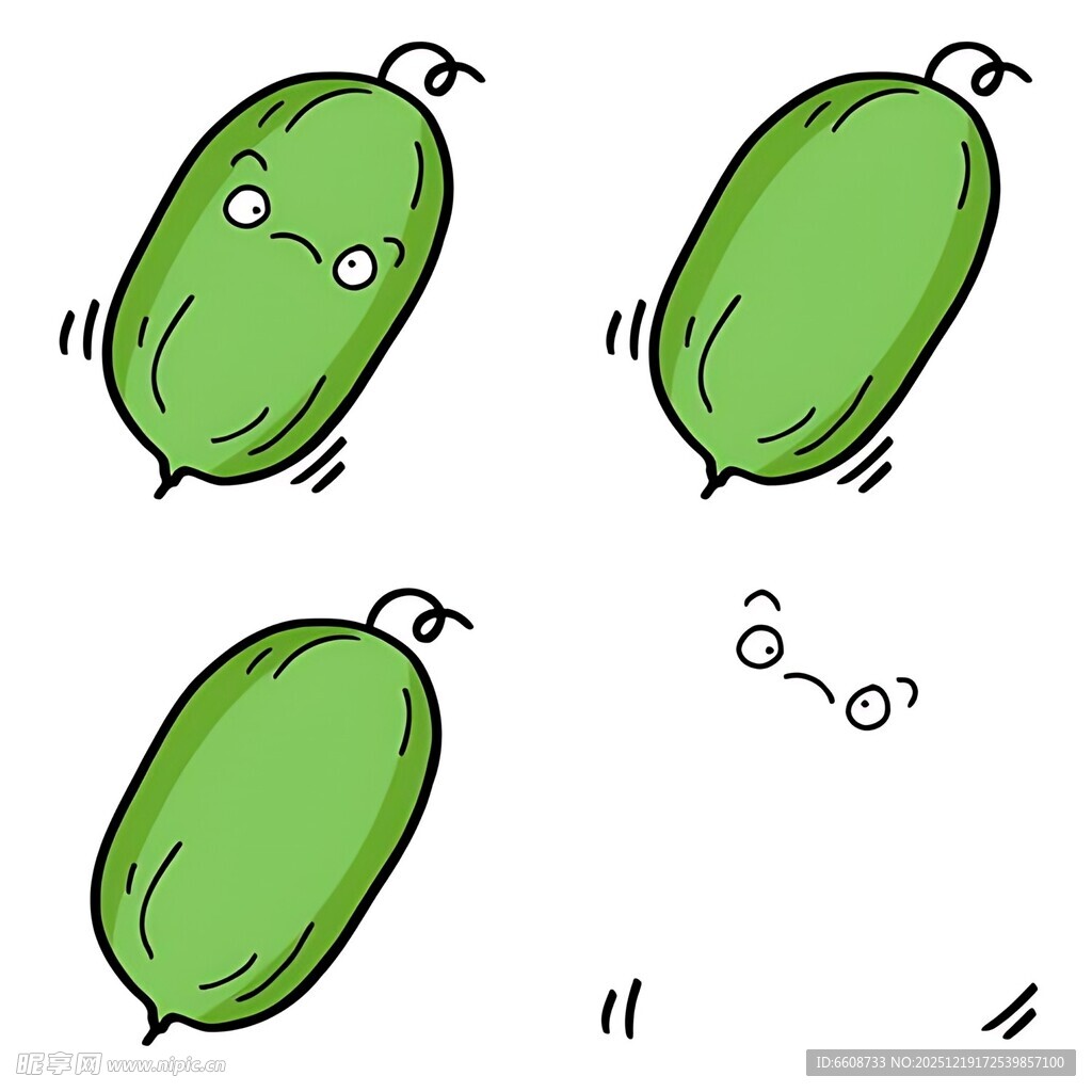 可爱表情的卡通青瓜