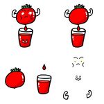 番茄入杯趣味插画