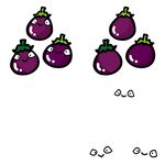 卡通风格堆叠的紫色茄子