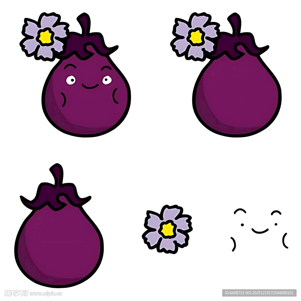 可爱卡通无花果表情图案