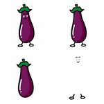 卡通茄子的趣味动作展示